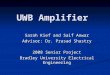 UWB Amplifier Sarah Kief and Saif Anwar Advisor: Dr. Prasad Shastry 2008 Senior Project Bradley University Electrical Engineering
