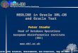 MEDLINE in Oracle XML-DB and Oracle Text Peter Stoehr Head of Database Operations European Bioinformatics Institute (EBI)  Oracle Life Sciences,