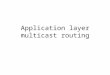 Application layer multicast routing. What Is Multicast? Unicast –One-to-one –Destination – unique receiver host address Broadcast –One-to-all –Destination