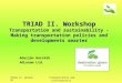 TRIAD II. WorkshopTransportation and sustainability TRIAD II. Workshop Transportation and sustainability - Making transportation policies and developments