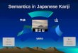 Semantics in Japanese Kanji 登山 [tozan] climbing 火山 [kazan] volcano