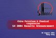 China Petroleum & Chemical Corporation 1H 2004 Results Announcement 30 August 2004 Hong Kong
