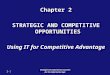2-1 Management Information Systems for the Information Age Chapter 2 STRATEGIC AND COMPETITIVE OPPORTUNITIES Using IT for Competitive Advantage