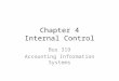 Chapter 4 Internal Control Bus 319 Accounting Information Systems