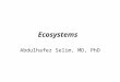 Ecosystems Abdulhafez Selim, MD, PhD. Ecosystem Organisms + Physical environment = Ecosystem Earth ï‚· The organisms living in a particular area, together