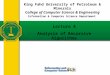 Lecture 8 Analysis of Recursive Algorithms King Fahd University of Petroleum & Minerals College of Computer Science & Engineering Information & Computer