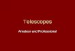 Telescopes Amateur and Professional. Galileo 1609