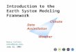 Introduction to the Earth System Modeling Framework Nancy Collins nancy@ucar.edunancy@ucar.edu July 22, 2005 Climate Data Assimilation Weather