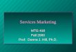 Services Marketing MTG 410 Fall 2000 Prof: Donna J. Hill, Ph.D