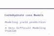 1 Carbohydrate Loss Models Modeling yield prediction – A Very Difficult Modeling Problem