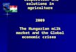 Cooperation and solutions in agriculture 2009 The Hungarian milk market and the Global economic crises Cooperation and solutions in agriculture 2009 The