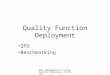 QFD, Management of Technological Innovation, KV Patri Quality Function Deployment QFD Benchmarking