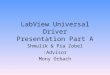 LabView Universal Driver Presentation Part A Shmulik & Pia Zobel Advisor: Mony Orbach