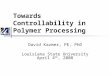Towards Controllability in Polymer Processing David Kazmer, PE, PhD Louisiana State University April 4 th, 2008
