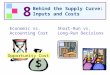 Economic vs. Accounting Cost Short-Run vs. Long-Run Decisions Opportunity Cost 8 Behind the Supply Curve: Inputs and Costs