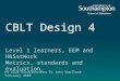 CBLT Design 4 Level 1 learners, EEM and H&SatWork Metrics, standards and evaluation. Ms Gaya Wijayawardena Dr John Woollard February 2008