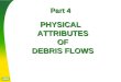 Part 4 PHYSICAL ATTRIBUTES OF DEBRIS FLOWS. DEBRIS FLOW LOBES Debris flows coalesce in first- order and second order drainages. They usually deposit debris