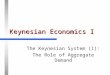 Keynesian Economics I The Keynesian System (I): The Role of Aggregate Demand