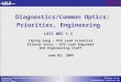 1 Eliazar Ortiz ortize@slac.stanford.edu 1 Diagnostics/Common Optics: Priorities, Engineering June 9, 2009 Diagnostics/Common Optics: Priorities, Engineering