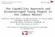 The Capability Approach and Disadvantaged Young People in the Labour Market Professor Ronald McQuaid, Dr Emma Hollywood, Dr Valerie Egdell Employment Research