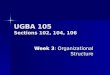UGBA 105 Sections 102, 104, 106 Week 3: Organizational Structure