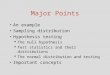 Major Points An example Sampling distribution Hypothesis testing ï‚·The null hypothesis ï‚·Test statistics and their distributions ï‚·The normal distribution
