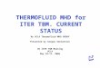 THERMOFLUID MHD for ITER TBM. CURRENT STATUS By UCLA Thermofluid MHD GROUP Presented by Sergey Smolentsev US ITER TBM Meeting UCLA May 10-11, 2006
