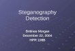 Steganography Detection Brittnee Morgan December 22, 2004 HPR 108B