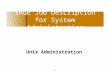 1 SAGE Job Description for System Administration Unix Administration