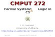Sept 18, 2003© Vadim Bulitko : CMPUT 272, Fall 2003, UofA1 CMPUT 272 Formal Systems Logic in CS I. E. Leonard University of Alberta isaac/cmput272/f03