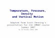 Temperature, Pressure, Density and Vertical Motion Adapted from Scott Denning’s presentation for CSU CMMAP course Summer 2007 By Jim Barnaby Summer 2008