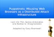 Puppetnets: Misusing Web Browsers as a Distributed Attack Infrastructure Lam Vin The, Spiros Antonatos and Kostas G. Anagnostakis Adapted by Gary Bramwell