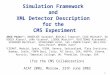 ACAT ’02 CMS GEANT4 Sim. & Detector Desc. Pedro Arce(CERN/CIEMAT) 1 Simulation Framework and XML Detector Description for the CMS Experiment ARCE Pedro