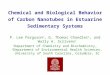 Chemical and Biological Behavior of Carbon Nanotubes in Estuarine Sedimentary Systems P. Lee Ferguson 1, G. Thomas Chandler 2, and Wally A. Scrivens 1