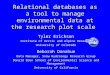 Relational databases as a tool to manage environmental data at the research plot scale Tyler Erickson Institute of Arctic and Alpine Research University