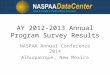 AY 2012-2013 Annual Program Survey Results NASPAA Annual Conference 2014 Albuquerque, New Mexico