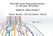 Trends and Developments in Single Window UNECE UN/CEFACT New Delhi, 29 October 2014 1