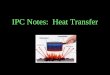 IPC Notes: Heat Transfer. Conduction – the transfer of heat by direct contact of particles