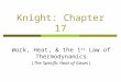 Knight: Chapter 17 Work, Heat, & the 1 st Law of Thermodynamics (The Specific Heat of Gases)