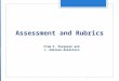Assessment and Rubrics From K. Purgason and J. Adelson-Goldstein