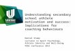 Understanding secondary school athlete motivation and success: Implications for coaching behaviours Daniel Stamp Lecturer in Sport Psychology, Athlete