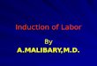 Induction of Labor ByA.MALIBARY,M.D.. Induction The process whereby labor is initiated artificially