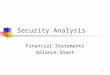 1 Security Analysis Financial Statements Balance Sheet