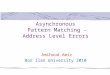 Asynchronous Pattern Matching - Address Level Errors Amihood Amir Bar Ilan University 2010