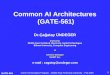 GATE-561 1 Common AI Architectures (GATE-561) Dr.Çağatay ÜNDEĞER Instructor Middle East Technical University, GameTechnologies Bilkent University, Computer
