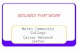 RESUMES THAT WORK Metro Community College Career Network Center