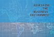ASSESSING THE BUSINESS ENVIRONMENT. Two Perspectives Current and Likely Future Competitive Conditions for… Your Firm’s Economic Environment Macroeconomic