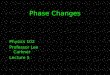 Phase Changes Physics 102 Professor Lee Carkner Lecture 5