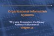 Organizational Information Systems Why Are Computers the Heavy Artillery in Business? Chapter 12