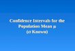 Confidence Intervals for the Population Mean  (  Known)